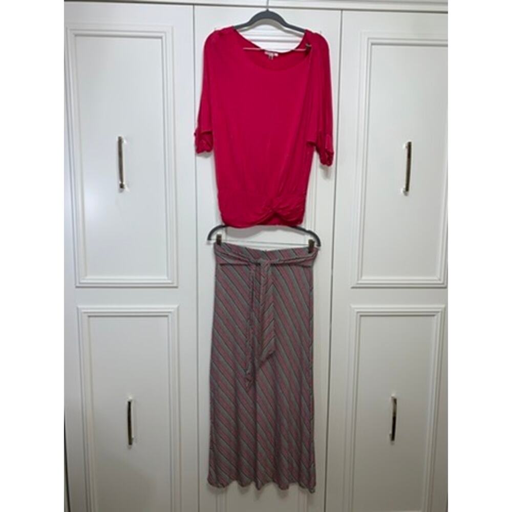 Sophie‎ Max Women's XS Multicolor Striped Skirt & Top Set Casual Outfit